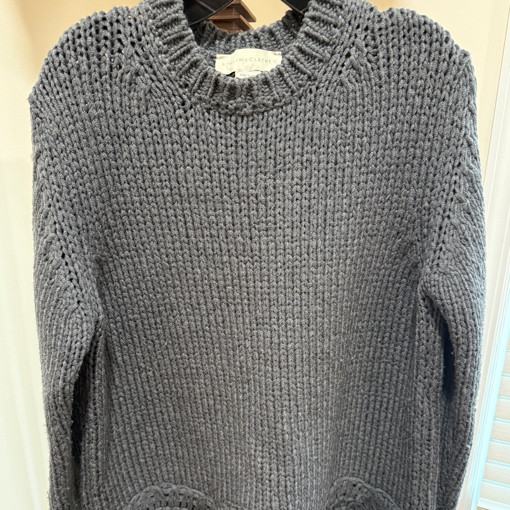 Stella Mccartney Cashmere Grey Sweater Barely Worn